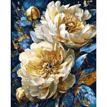 Картина по номерам "Королевские пионы" LW31470-01 с красками металлик 40х50 см