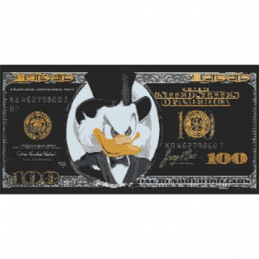 Алмазная мозаика "Скрудж Макдак доллар черный" OD3287, 40х80 см