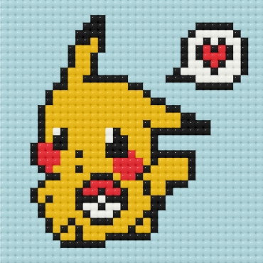 Алмазная мозаика мини "Пикачу" ODM0115, 10х10 см