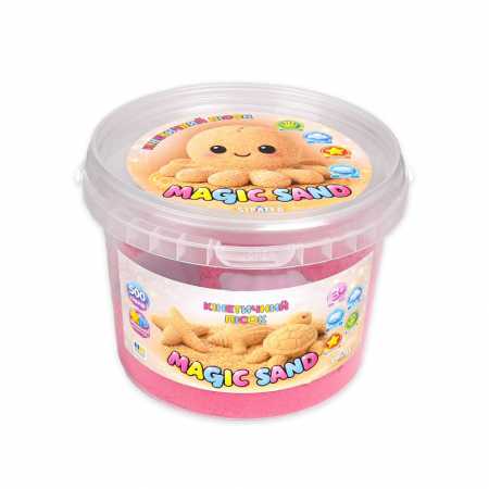 Кинетический песок Magic Sand 31195 розовый 500 гр, формочки 4 шт