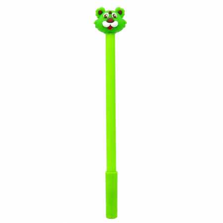 Ручка детская с игрушкой "Тигр" C0117-V(Green) гелевая, синяя