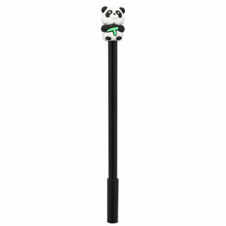 Ручка детская с игрушкой "Панда" C0057(Black) гелевая, синяя