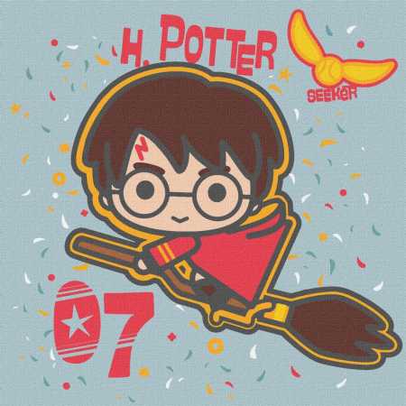 Картина по номерам "Harry Potter: Полет на метле" KHO1364, 25x25 см