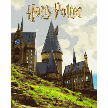 Картина по номерам "Harry Potter: Пейзаж Хогвартса" KHO5232 с красками металлик 40x50 см