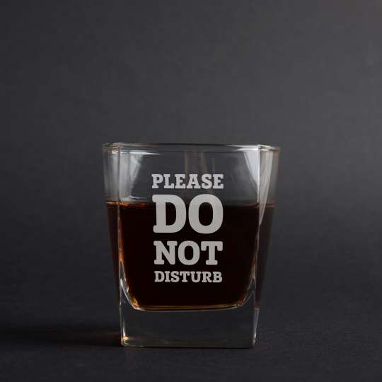 Стакан для виски "Please do not disturb", англійська, Крафтова коробка