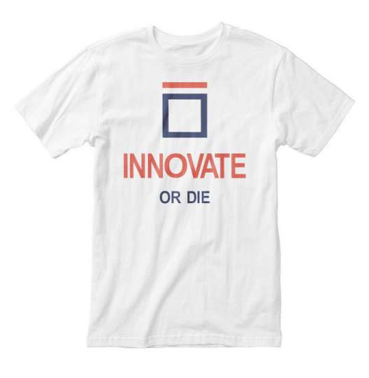 Футболка мужская "Innovate or Die", Білий, S, White, англійська