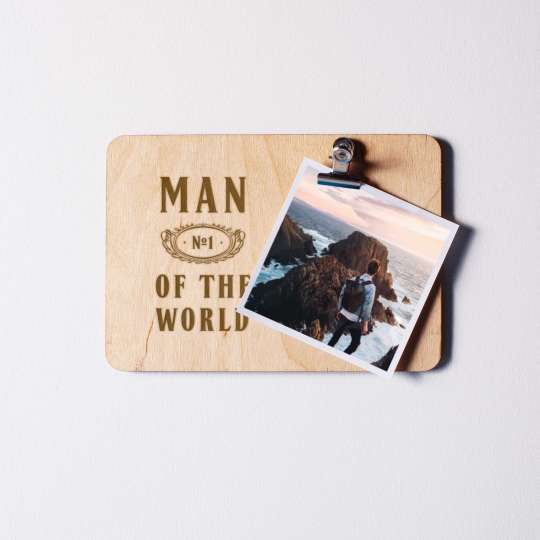 Доска для фото "Man №1 of the world" с зажимом, англійська