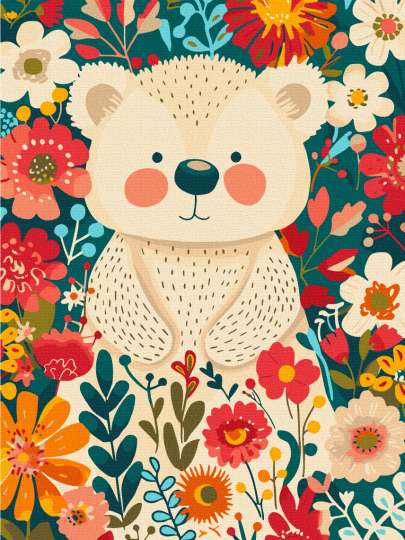Ведмедик в квітах