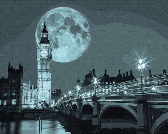 Картина по номерам - Ночь в Лондоне Идейка 40х50 см (KHO3614)