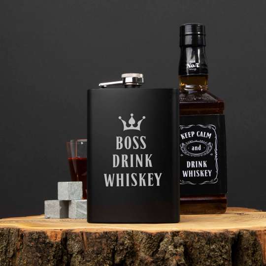 Фляга "Boss drink whiskey", англійська