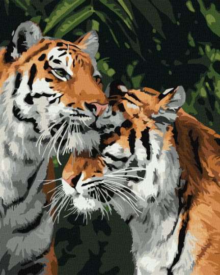 Картина по номерам - Тигриная любовь Идейка 40х50 см (KHO4301)