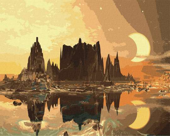 Картина по номерам "Золотой город" Идейка KHO2853 40х50 см