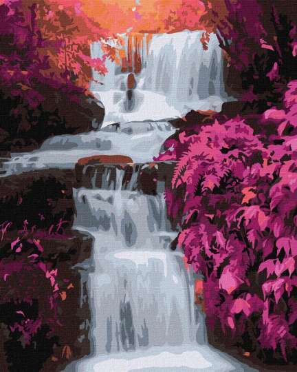 Картина за номерами "Тропічний водоспад" Ідейка KHO2862 40х50 см