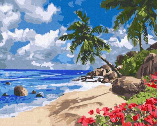 Картина за номерами "Тропічний острів" Ідейка KHO2859 40х50 см