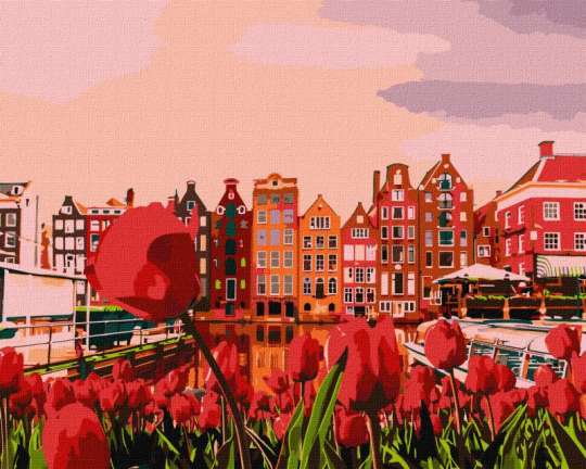 Картина за номерами "Вечірній Амстердам" Ідейка KHO2863 40х50 см