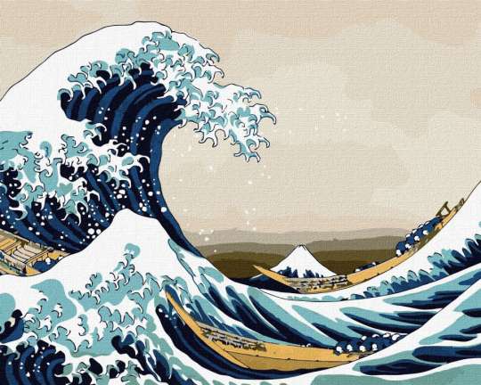 Картина за номерами "Велика хвиля у Канагаві © Кацусіка Хокусай"Ідейка KHO2756 40х50 см