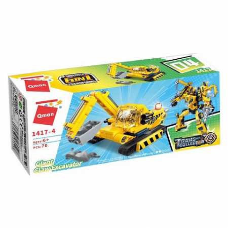 Детский Конструктор Qman 1417-1-6 стройтехника, 79 дет Giant Claw Excavator