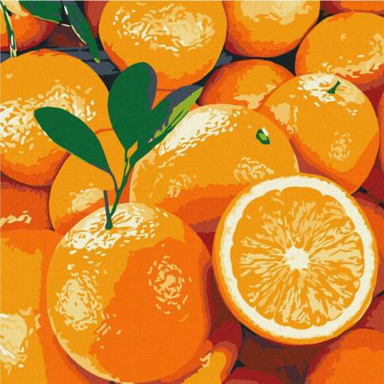 Картина за номерами "Соковитий апельсин" Ідейка KHO5649 25х25 см