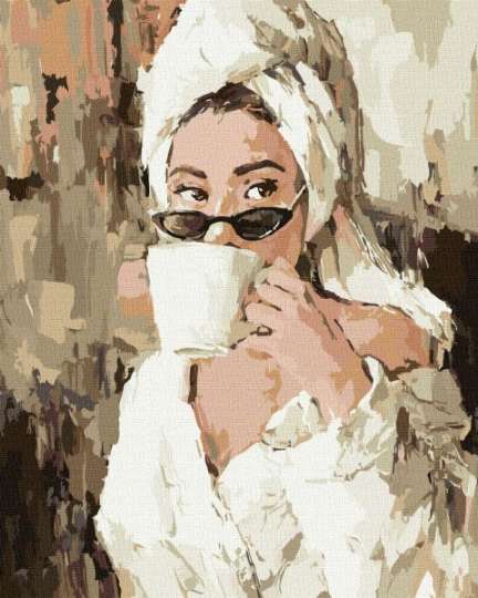 Картина по номерам - Утро с кофе Идейка 40х50 см (KHO4840)