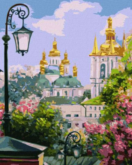 Картина за номерами "Київ золотоверхий навесні" Ідейка KHO3629 40х50см