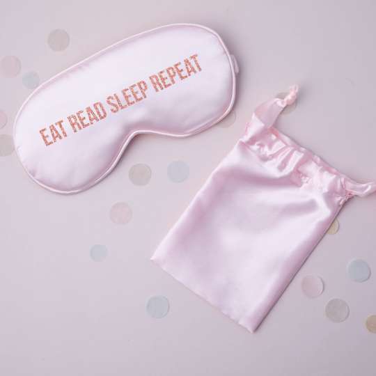 Маска для сна "Eat read sleep repeat", Рожевий, Pink, англійська