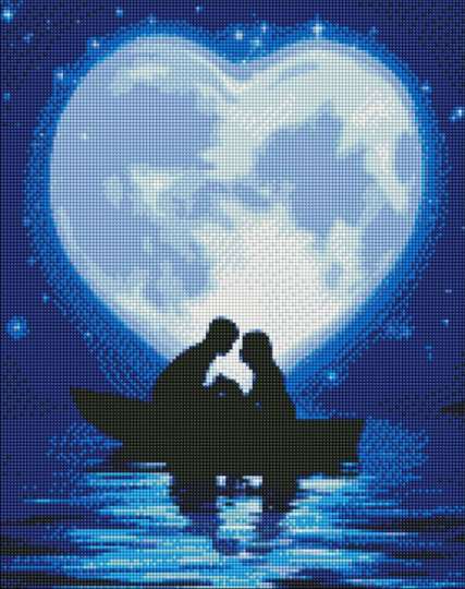 Алмазна мозаїка "Поцілунок під місяцем" Ідейка AMO7234 40х50 см