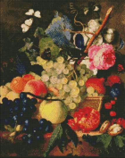 Алмазна мозаїка "Кошик із фруктами" Ідейка AMO7248 40х50 см
