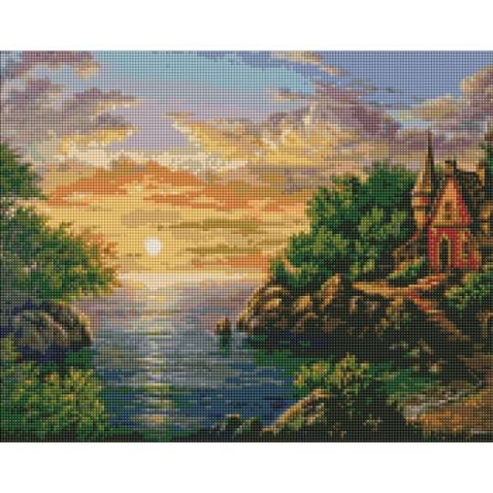 Алмазна мозаїка "Захід сонця" ©Сергій Лобач Ідейка AMO7345 40х50 см