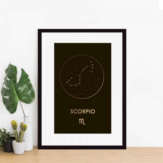 Постер "Зодиак: Скорпион" фольгированный А3, gold-black, gold-black, англійська