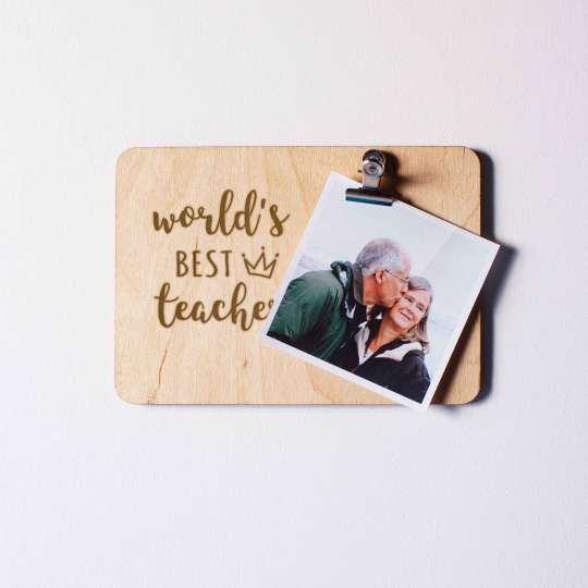 Доска для фото с зажимом "World`s best teacher", англійська