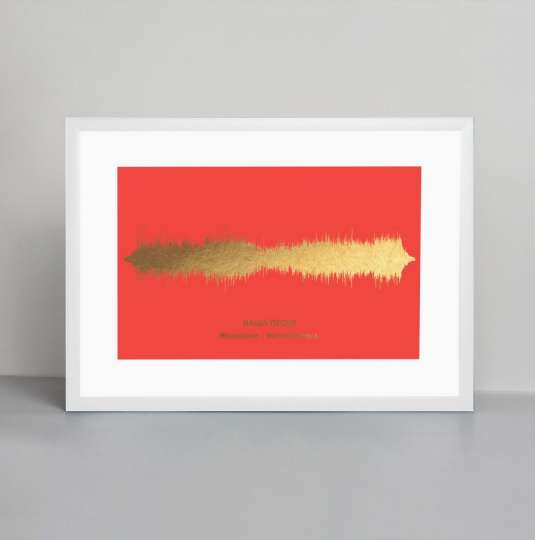 Постер "Картина голосом: наша песня" персонализированный А3, gold-red, gold-red