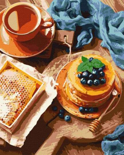 Картина по номерам - Панкейки к чаю Идейка 40х50 см (KHO5641)