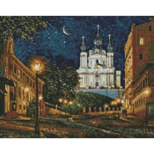 Алмазна мозаїка "Вечірній Київ" ©Сергій Брандт Ідейка AMO7348 40х50 см