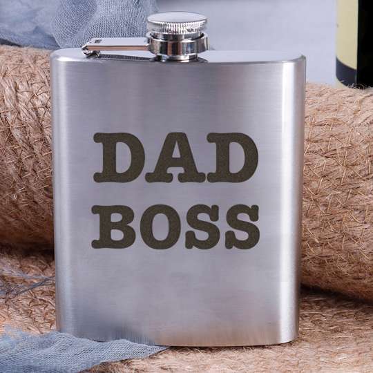 Фляга стальная "Dad boss", англійська
