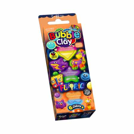 Набор для креативного творчества "BUBBLE CLAY "FLUORIC" BBC-FL-6-01U Укр BBC-FL-6-01U