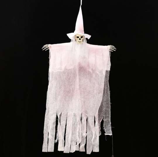 Подвесной декор на Хеллоуин Смерть 13630 100х62 см белый с розовым