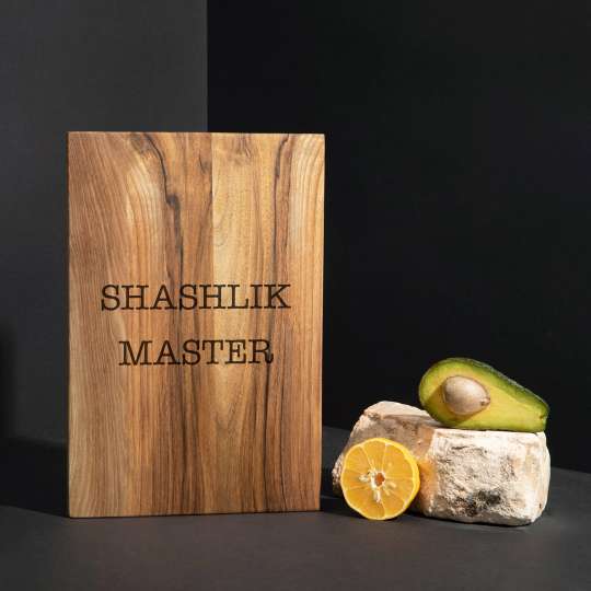 Доска разделочная S "Shashlik master" из ореха, англійська