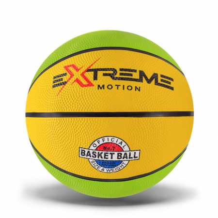 Мяч баскетбольный Extreme Motion BB1485 № 7, 520 грамм Зелено-желтый