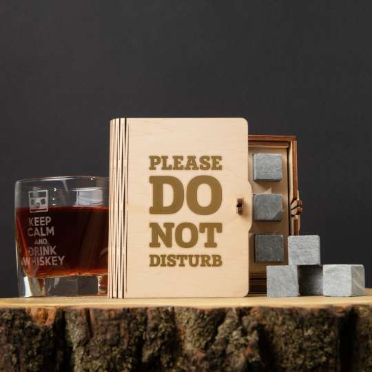 Камни для виски "Please do not disturb" 6 штук в подарочной коробке, англійська