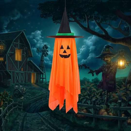 Подвесной декор на Хеллоуин Призрак 13640 110 см оранжевый