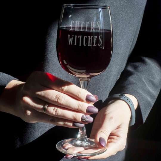 Бокал для вина "Cheers witches", англійська, Крафтова коробка