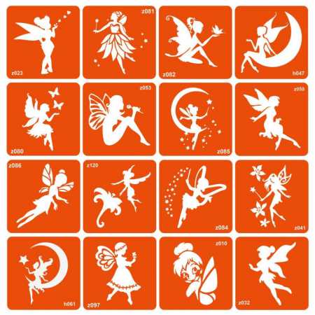 Набор трафаретов для био-тату "Fairies" fairies-16