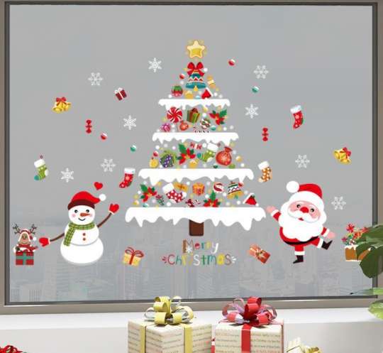 Набор новогодних наклеек на окно Happy New Year 3 13798 60х90 см 1 лист