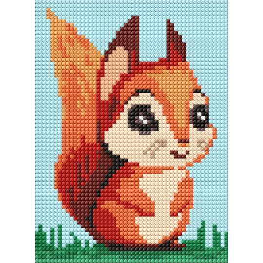 Алмазная мозаика без подрамника для детей "Волшебная белочка" AMM1031, 15х20 см