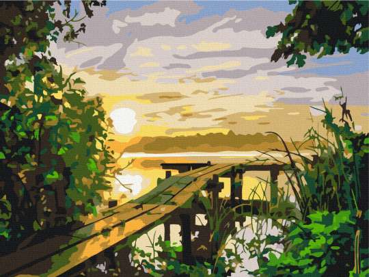 Захід сонця на річці