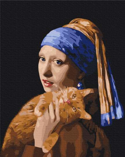 Дівчина з рудим котиком © Oleksandra Bobylova